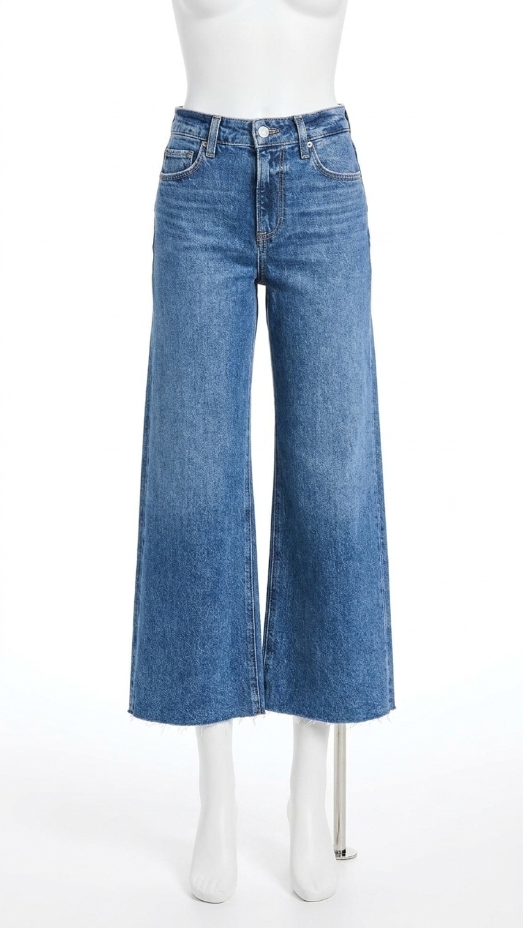 NEW PAIGE anessa wide-leg jeans in blaine/blue